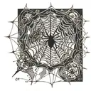 So a spider web with 777 scattered in reasonable size numbers so u can see the web n a spider crawling towards the 7s  tattoo design idea