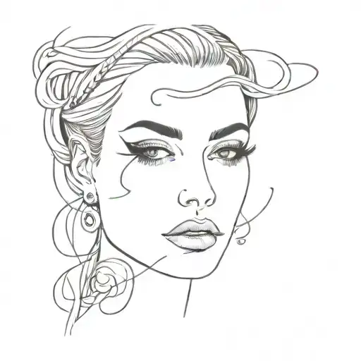 slut in script font style portrait tattoo design idea