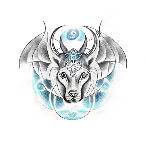 Godess with cancer zodiac tattoo design idea