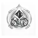 death with dices tattoo design idea