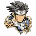 sasuke eyes with small lit around  tattoo design idea