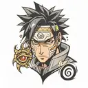 sasuke eyes with small lit around  tattoo design idea