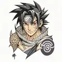 sasuke eyes with small lit around  tattoo design idea