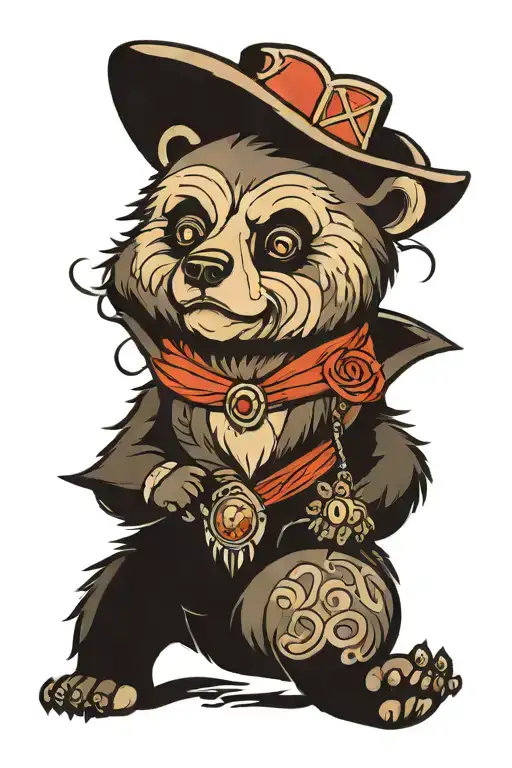 traditional bear tattoo design idea