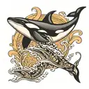orca jumping tattoo design idea