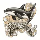 orca jumping tattoo design idea