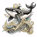orca jumping tattoo design idea
