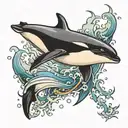 orca jumping tattoo design idea