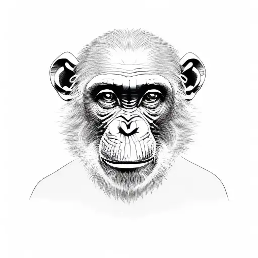 chimpanzee walking tattoo design idea