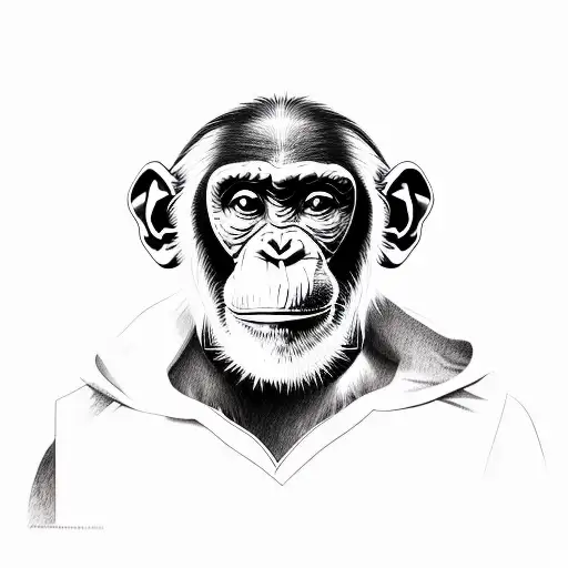 chimpanzee tattoo design idea