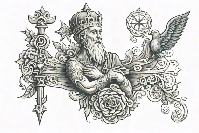 small religious tattoo on the forearm tattoo design idea