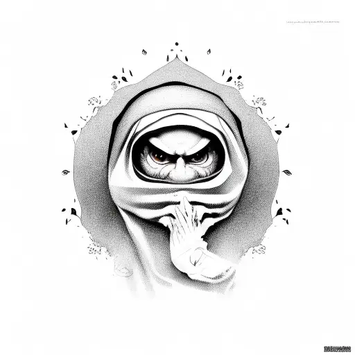 Muslim sign with scary movie characters  tattoo design idea