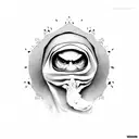 Muslim sign with scary movie characters  tattoo design idea