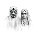 Muslim sign with scary movie characters  tattoo design idea