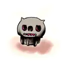 scull cat, dark, creepy  tattoo design idea