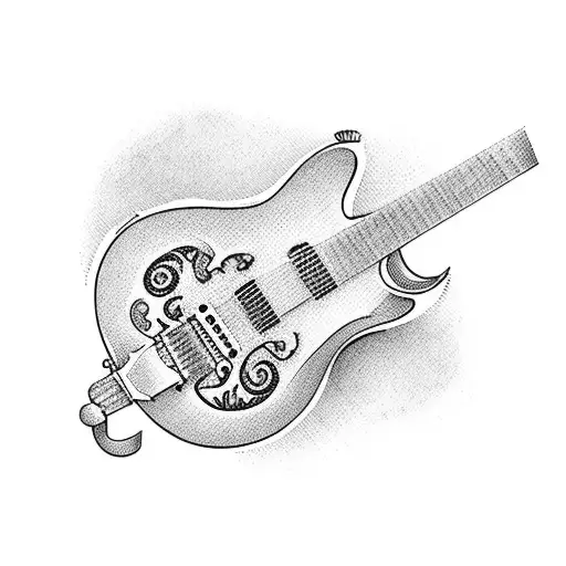 Maton electric guitar silhouette  tattoo design idea