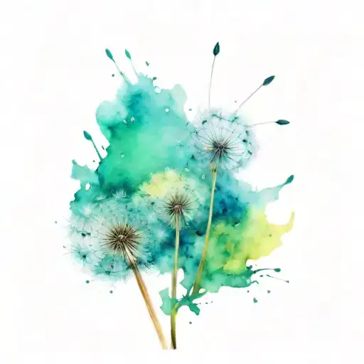dandelion watercolor tattoo for mother and daughter  tattoo design idea