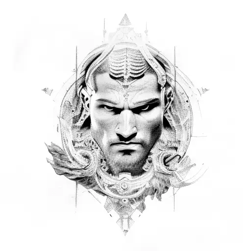 Roman muscle abstract tattoo design idea