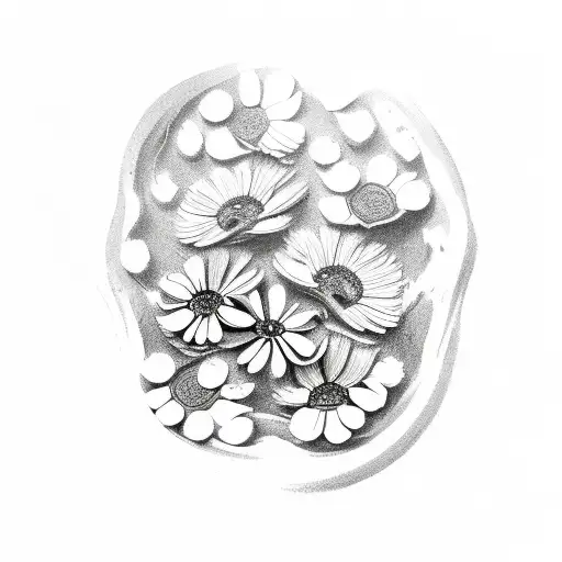 baby foot print with flowers tattoo design idea