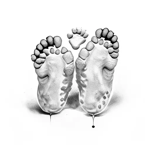 baby foot print  tattoo design idea