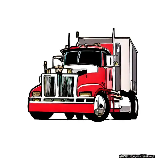 lion driver peterbilt 379 tattoo design idea