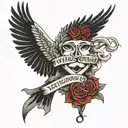 memorial tribute to dad walking tattoo design idea