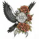 memorial tribute to dad walking tattoo design idea