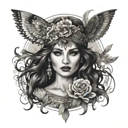 gypsy girl tattoo design idea