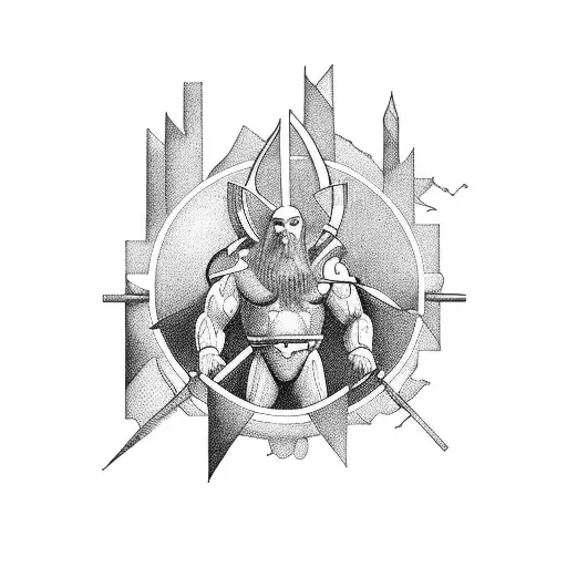 The god Atlas seperating the Earth from the Sky tattoo design idea