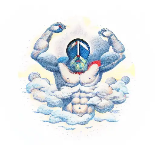 Atlas god holding up the sky tattoo design idea