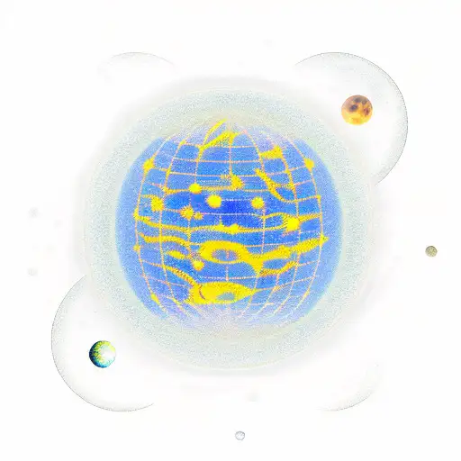  solar system, the universe, the ocean, shifting realities, astrology, libra, water, fire, earth, air all split into sec tattoo design idea