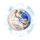  solar system, the universe, the ocean, shifting realities, astrology, libra, water, fire, earth, air all split into sec tattoo design idea