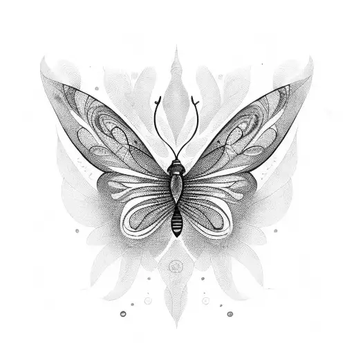  mariposa minimalista de una sola línea con las alas abiertas y en el centro un corazón. Además, el perfil de la mar tattoo design idea