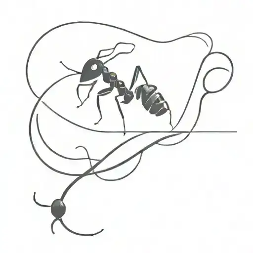ant and sine wave tattoo design idea