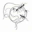 ant and sine wave tattoo design idea