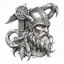 viking, avatar , christian cross made tattoo design idea