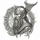 viking, avatar , christian cross made tattoo design idea