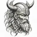 viking, avatar , christian cross made tattoo design idea