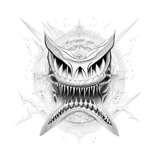 the jaws of fate tattoo design idea