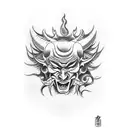 Devil and god tattoo design idea