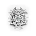 Devil and god tattoo design idea