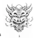 Devil and god tattoo design idea
