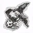 football with landscapes of Venezuela tattoo design idea