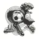 football with landscapes of Venezuela tattoo design idea