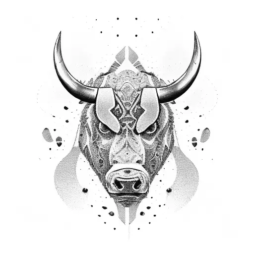 bull and bear fight tattoo design idea