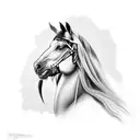 Native American war horse tattoo design idea