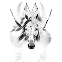 Native American war horse tattoo design idea