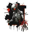 alien holding scratch off  tattoo design idea