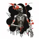 alien holding scratch off  tattoo design idea