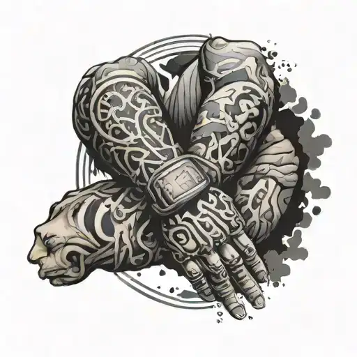 camo sleeve with twat band on wrist   tattoo design idea